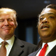 Donald Trump and Rev. Al Sharpton speak at a ribbon-cutting ceremony for Sharpton’s National Action Network Convention April 5, 2002, in New York City. (Mario Tama/Getty Images)